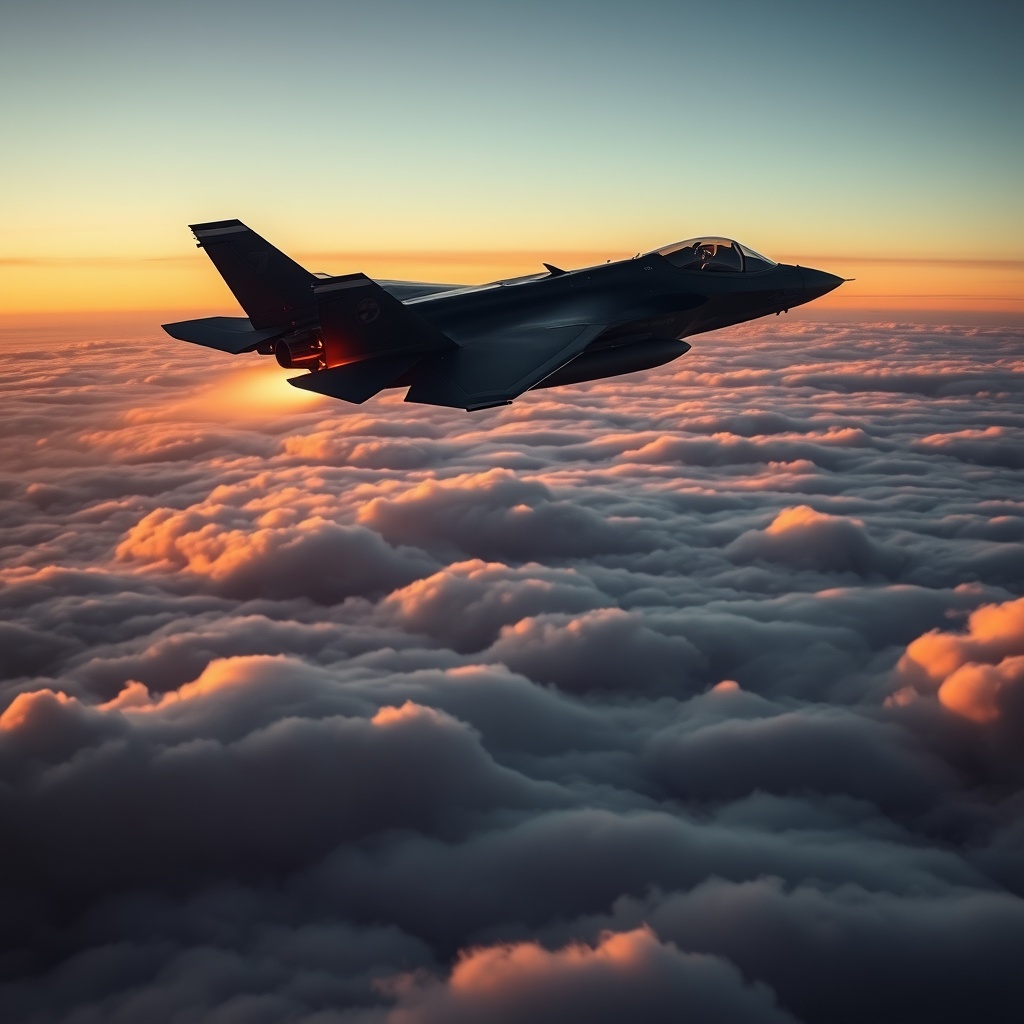 - Le même avion de chasse militaire moderne F35 volant — ACA394