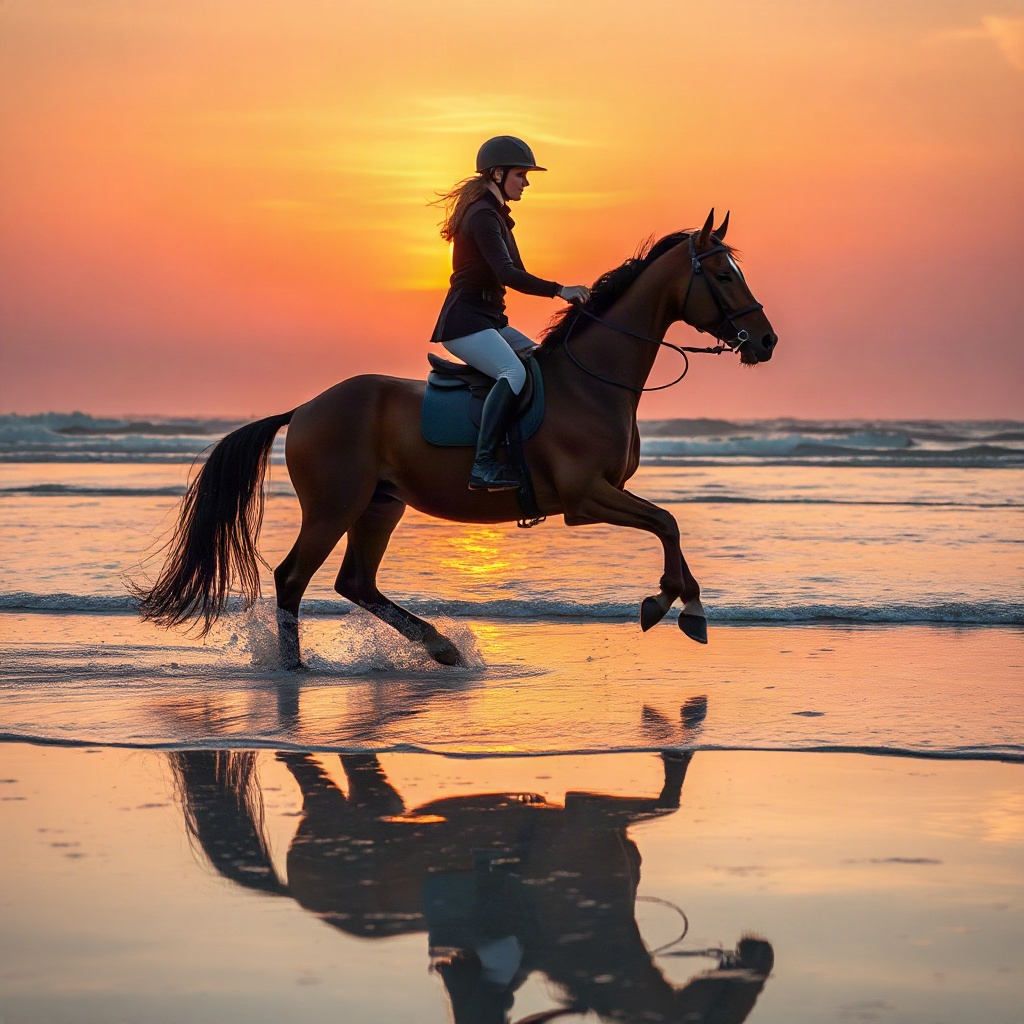 Low-angle tracking action photograph of an equestrian  — C88CD9