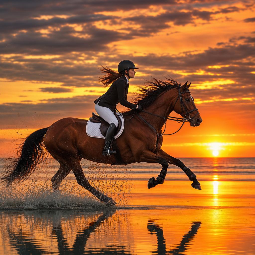 Ultra-realistic action photograph of an equestrian rid — 4FFE31