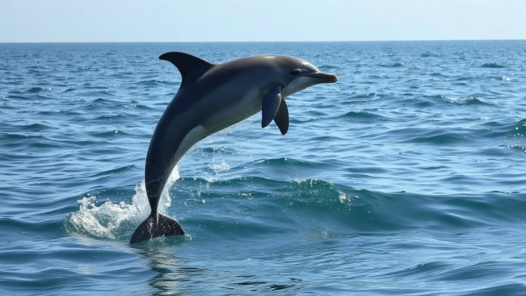 le même dauphin saute à l'extérieur de la mer — F88728