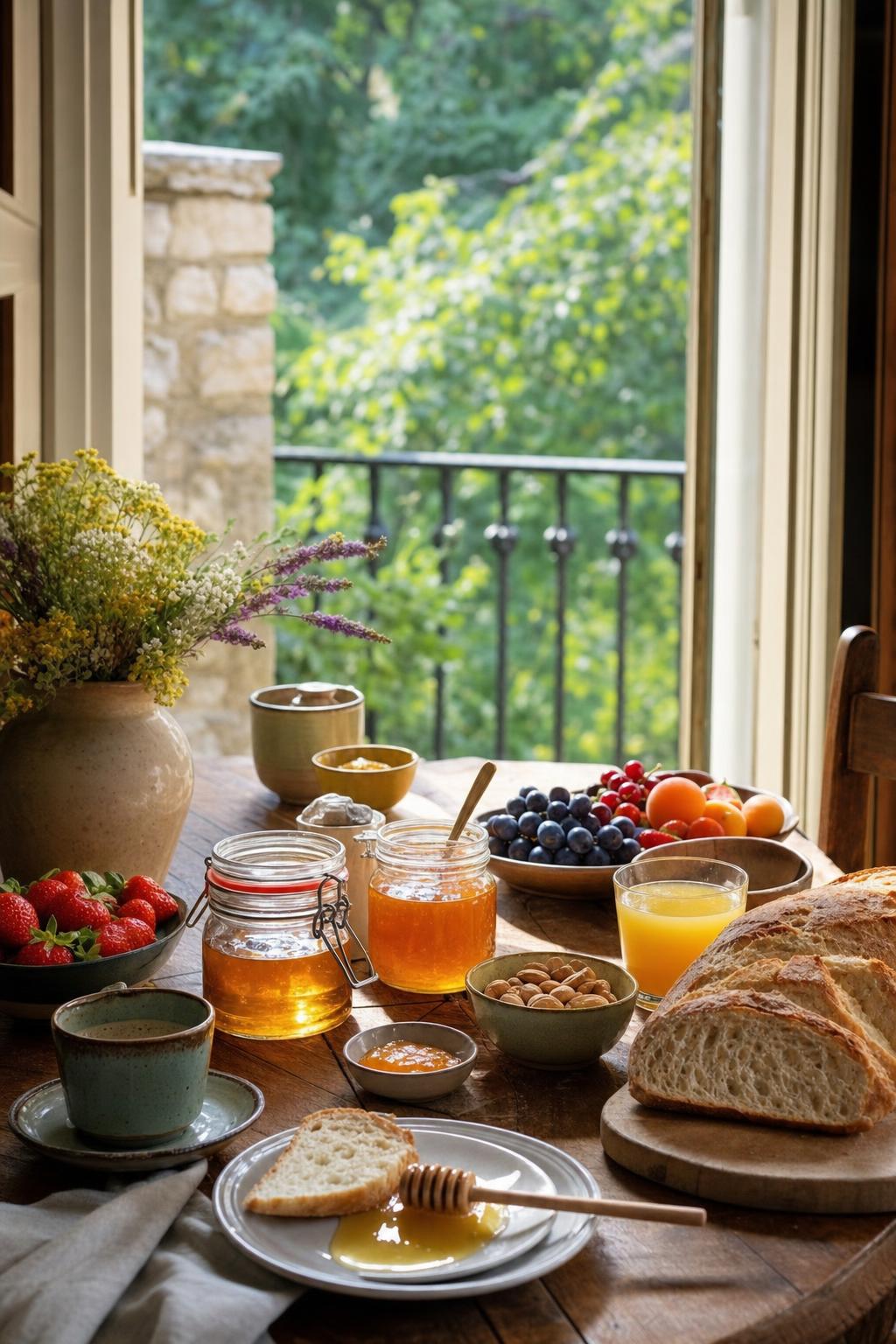 photorealistic image of a beautiful breakfast table wi — 861E3B