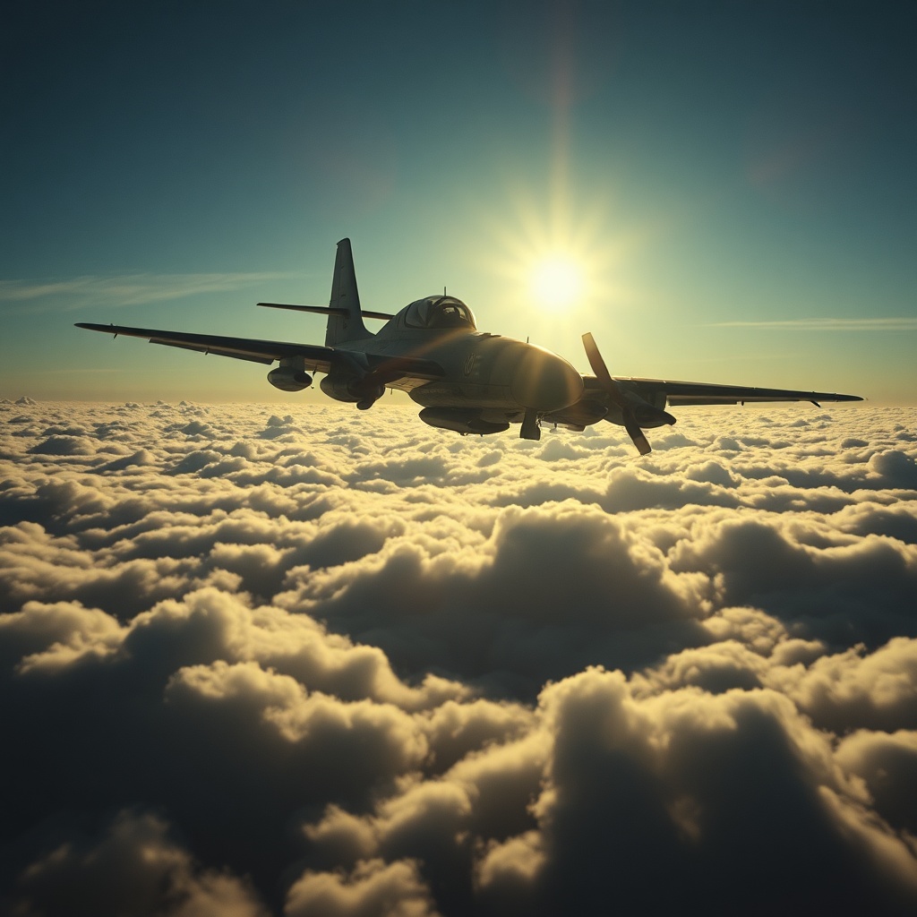 • Un bombardier militaire moderne volant au-dessus des — 6101B7