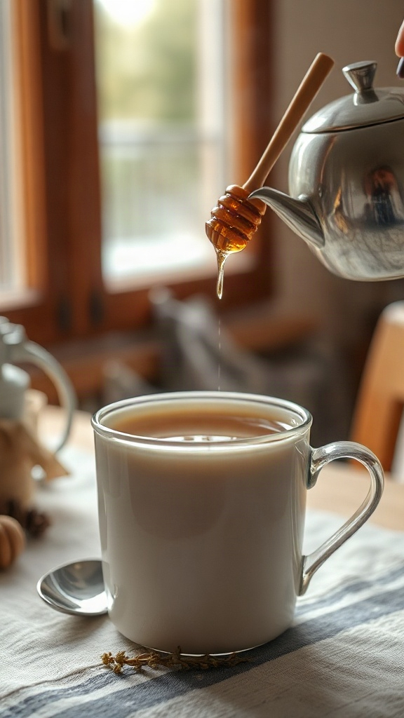 Photorealistic vertical 9:16 image of a steaming cup o — 2E5D0A
