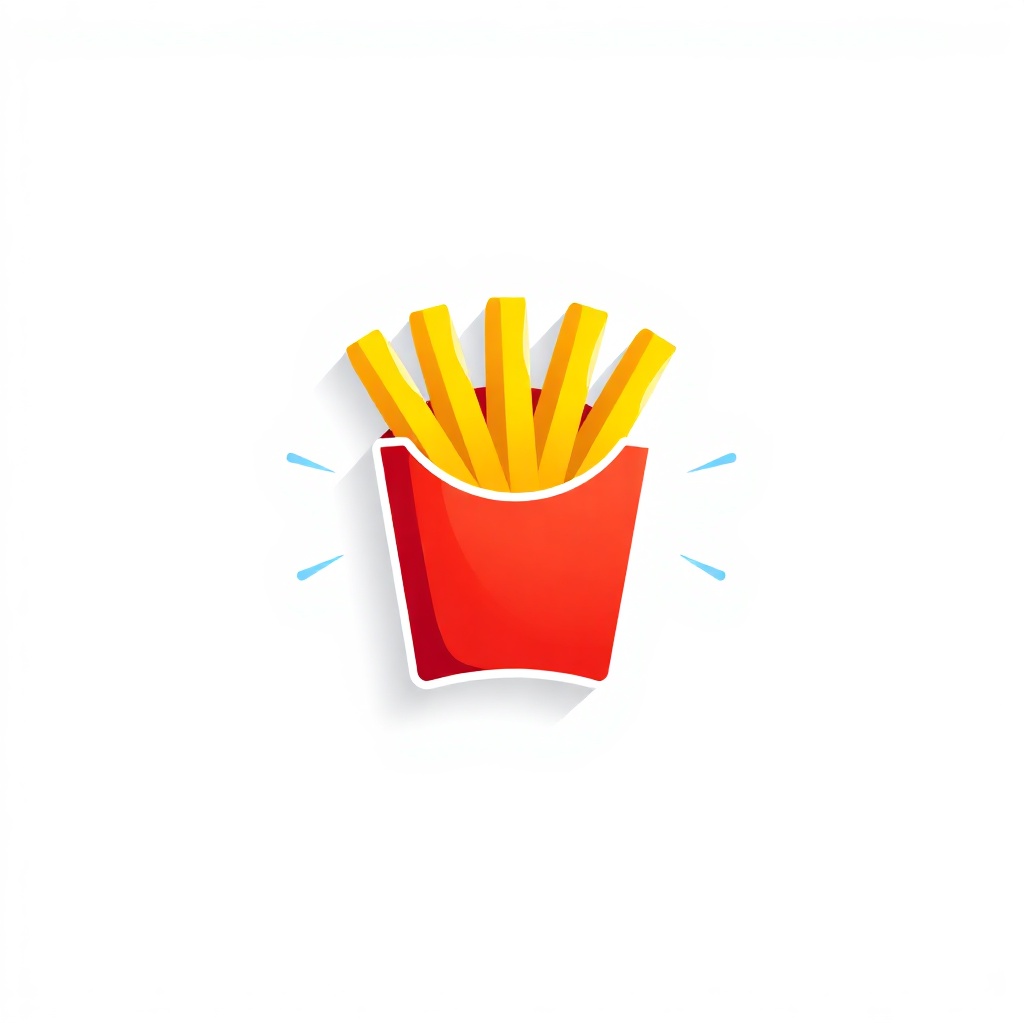 A vibrant, modern logo for a fresh and frozen fries pr — 9941EB