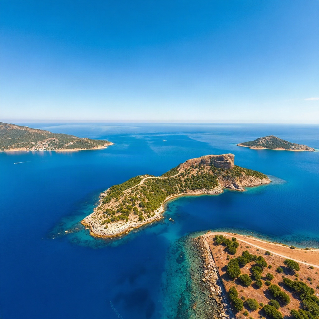 High-altitude aerial drone photograph of a tranquil, d — DC1334