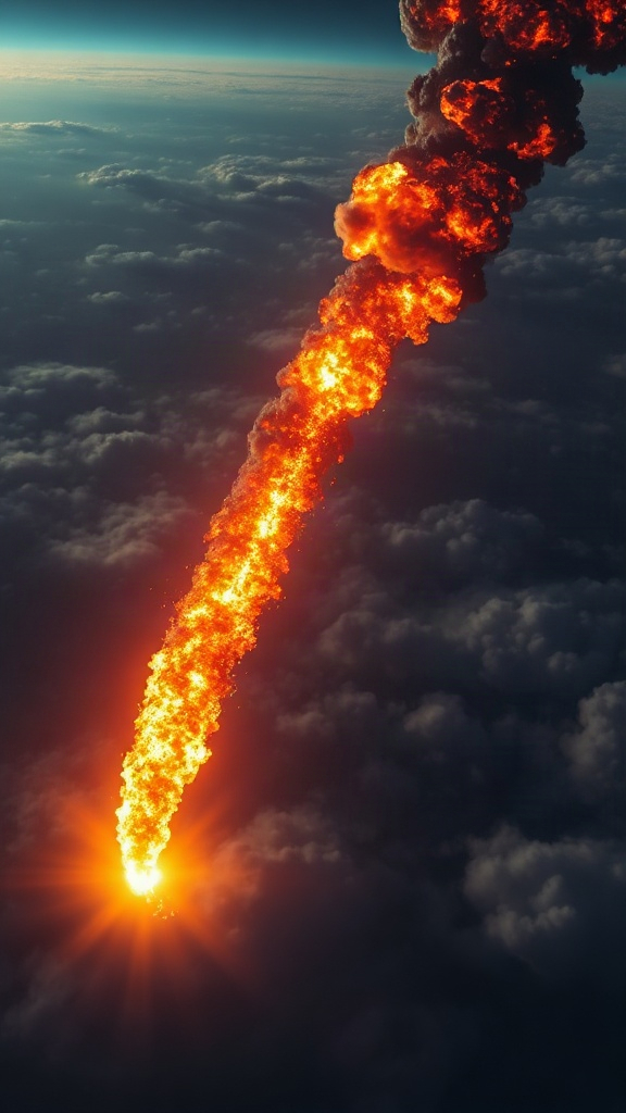 un metéor venant de l'espace entre dans l'atmosphere d — 38A2E5